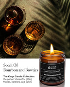 Scented Candles for Men | Bourbon Scented & Bowties | Wooden Wick, Long Lasting - Image 2
