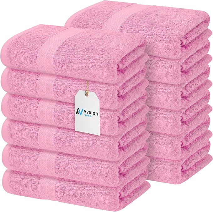 Avalon Towels Bath Towels for Bathroom 100% Cotton Pink Bathroom Towels Pack of by AvalonTowels
