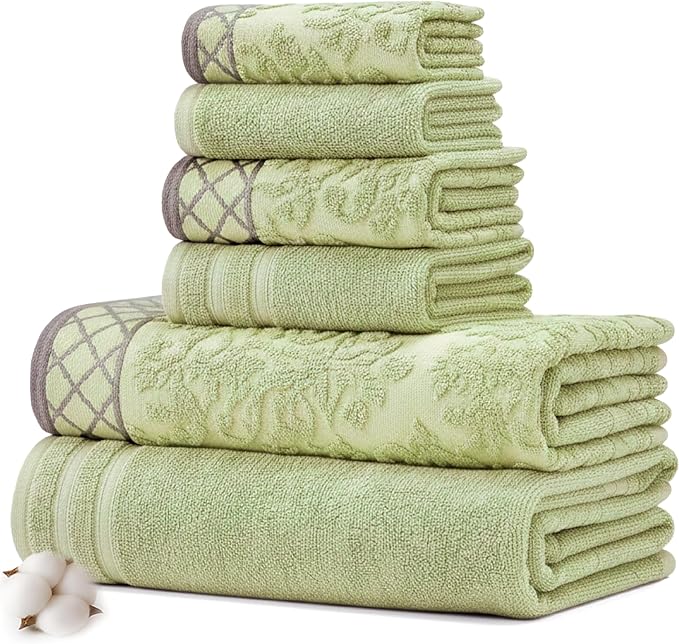 Modern Threads 6 Piece Cotton Bath Towel Set – Ultra Soft 550 GSM Towels – by ModernThreads