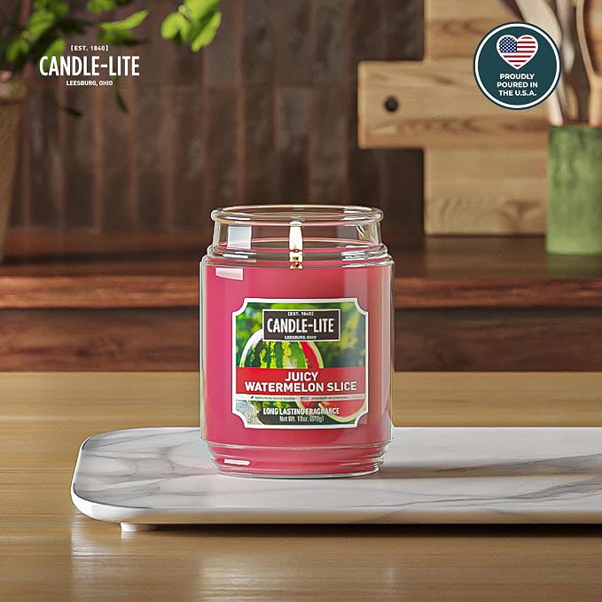 Candle-lite Scented Candles, Juicy Watermelon Slice, 18 oz Jar, Proudly Poured - Image 2