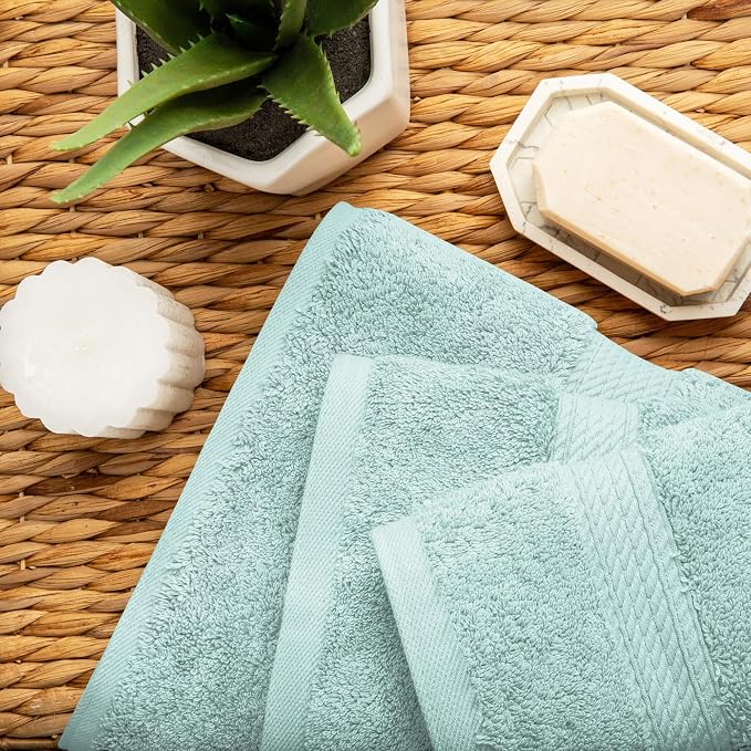 SUPERIOR Egyptian Cotton Pile 3 Piece Towel Set, Includes 1 Bath, 1 Hand - Image 5