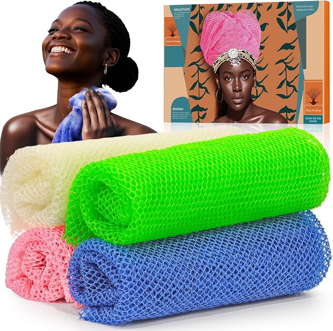 4 Pieces African Net Sponge – Premium African Net Sponge by SpiralScgv