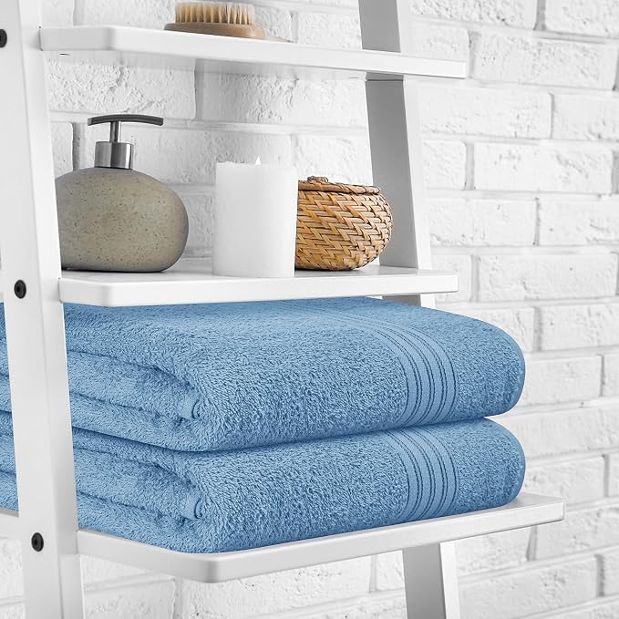 BOUTIQUO 100% Cotton 2 Pack Bath Towel Set 28x55, Eco-Friendly Large Bath Towels - Image 3