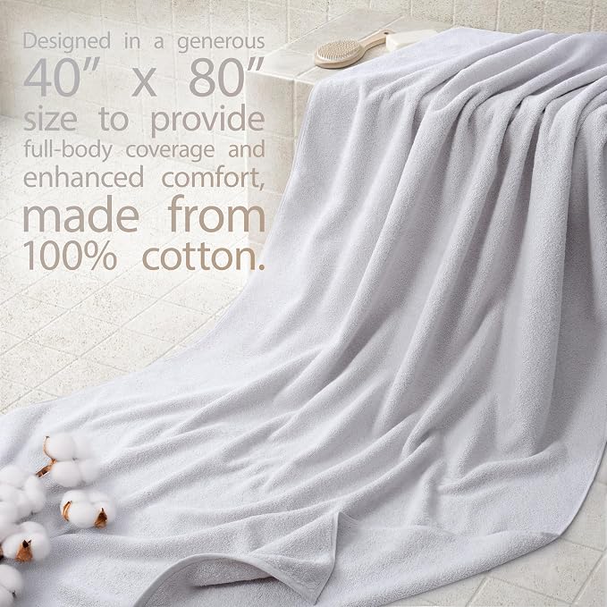 Cotton Paradise 100% Cotton 40x80 Oversized Bath Sheet, Extra Large Turkish - Image 2