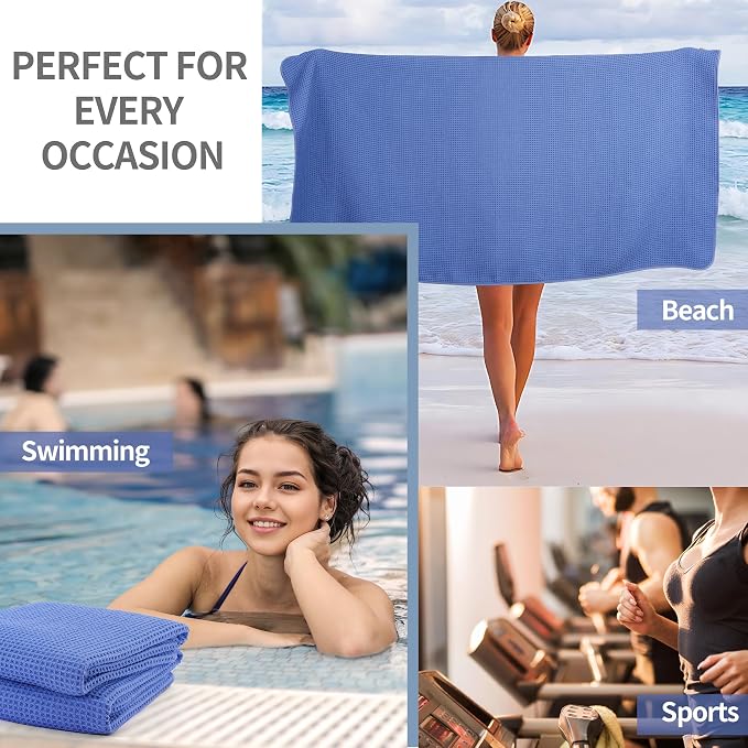 Microfiber Waffle Bath Towels, 4 Pieces, Fast Drying, Lint Free 430 GSM - Image 7