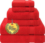 Cotton Paradise 6 Piece Towel Set, 100% Cotton Soft Absorbent Turkish Towels by UNITEDHOMETEXTILE