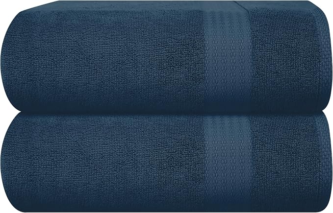 GLAMBURG Premium Cotton Oversized 2 Pack Bath Sheet 35x70-100% Pure Cotton by GLAMBURG