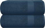 GLAMBURG Premium Cotton Oversized 2 Pack Bath Sheet 35x70-100% Pure Cotton by GLAMBURG