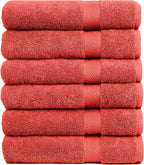 Pleasant Home Bath Towels Set of 6 100% Cotton, 515 GSM | Lightweight, Soft & by PH+Pleasant+Home