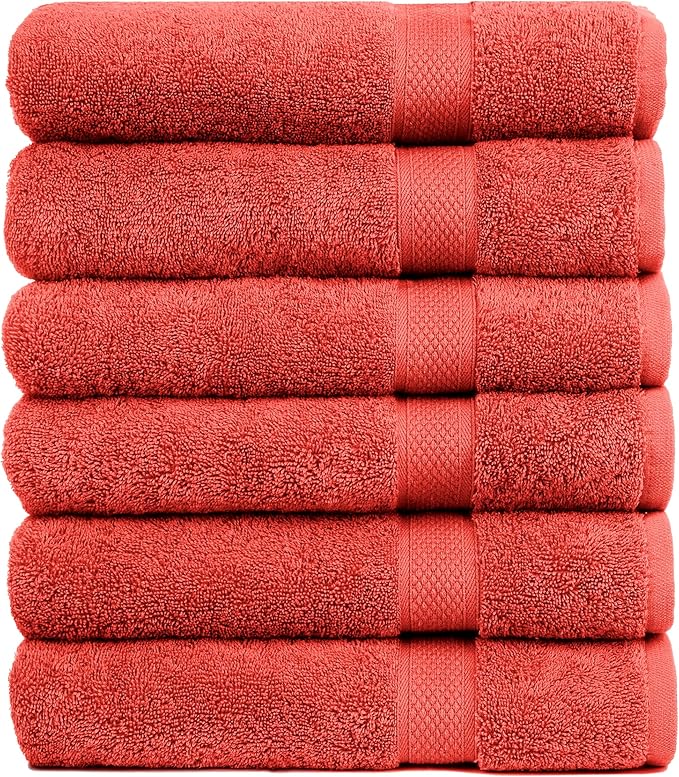 Pleasant Home Bath Towels Set of 6 100% Cotton, 515 GSM | Lightweight, Soft & by PH+Pleasant+Home