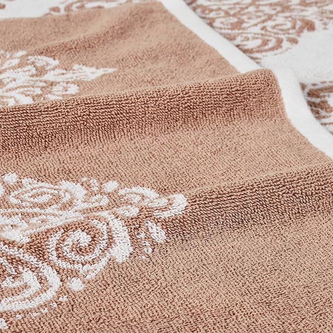 Modern Threads 6 Piece Reversible Yarn Dyed Jacquard Towel Set Artesia Damask - Image 4