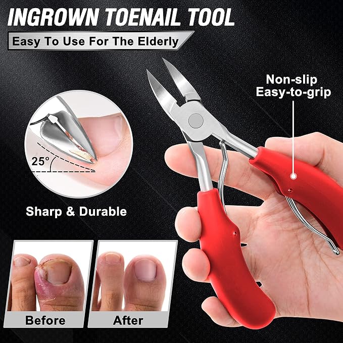 Podiatrist Toenail Clippers for Seniors Thick Toenails, Professional Pedicure - Image 3