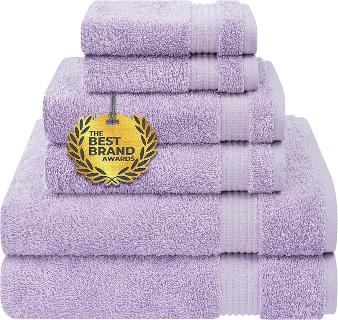 Cotton Paradise 6 Piece Towel Set, 100% Cotton Soft Absorbent Turkish Towels by UNITEDHOMETEXTILE