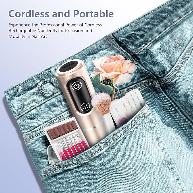 TUOBEO Cordless Nail Drill Electric Rechargeable File Kit, Professional Efile - Image 7