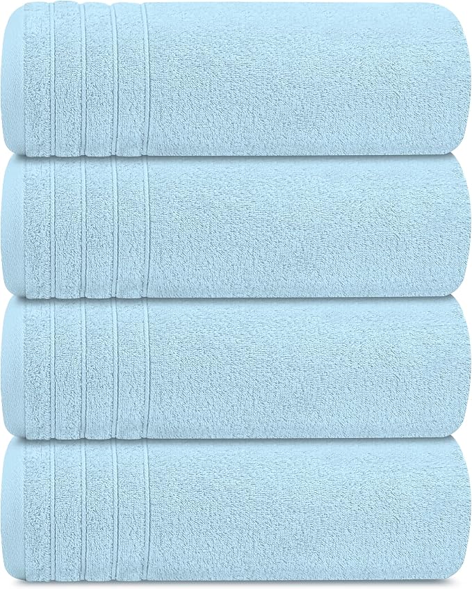 Tens Towels Pack of 4 Extra Large Bath Towels 30 x 60 Inches, 100% Cotton - Image 8