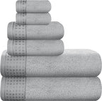 GLAMBURG 100% Cotton Ultra Soft 6 Pack Towel Set, Contains 2 Bath Towels 28x55 by GLAMBURG