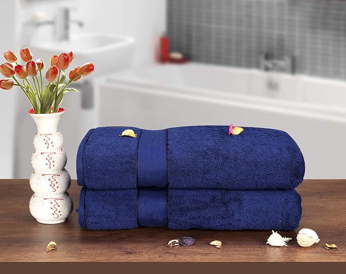 GLAMBURG 700 GSM Premium Cotton 2-Pack Oversized Extra Large Bath Sheet Set - Image 4