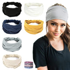 GiLi 6 Pack Wide Headbands for Women Non Slip Soft Elastic Hair Bands Yoga by GiLi