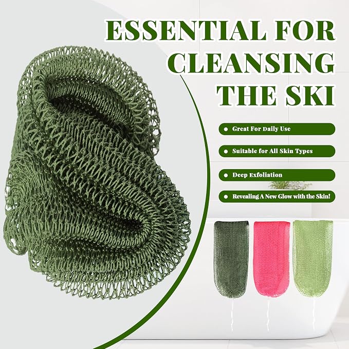 African Net Sponge Authentic, 3 Pieces Exfoliating Scrubber Bath Sponge - Image 4