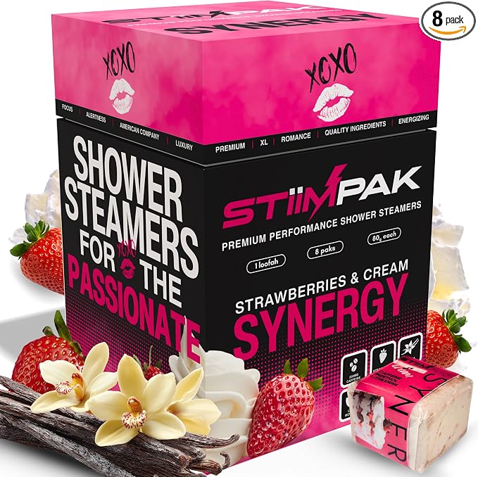 Shower Steamers Gift for Women | Vanilla Strawberry Menthol | Calming by STiiMPAK
