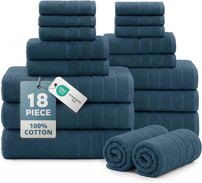 CASA PLATINO 100% Luxury Cotton Bathroom Towels Set by CasaPlatino