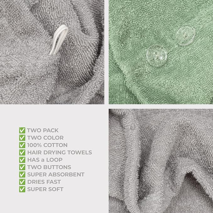 American Soft Linen 100% Cotton Hair Towels - Image 6