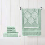 Modern Threads 6 Piece Reversible Yarn Dyed Jacquard Towel Set Artesia Damask - Image 2
