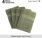 LANE LINEN 4 PCs Bath Towels Set - Image 5