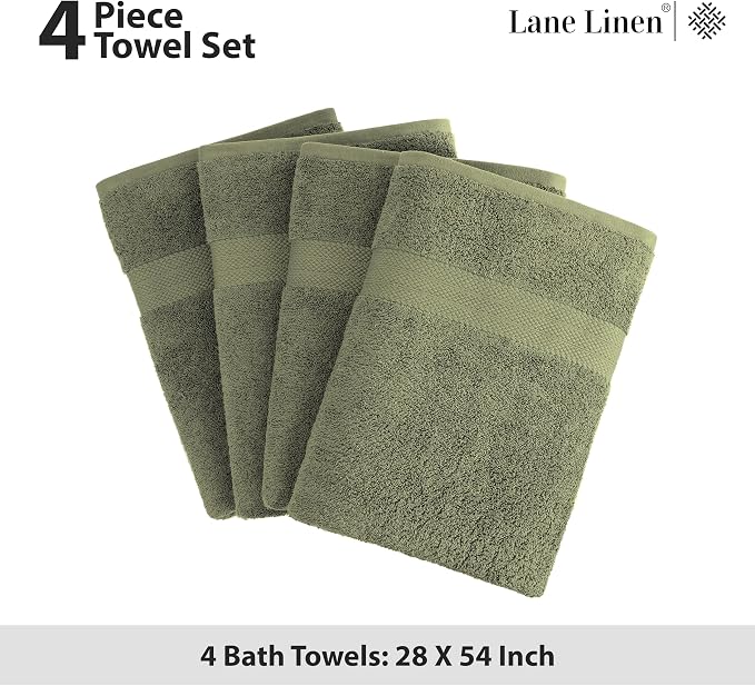 LANE LINEN 4 PCs Bath Towels Set - Image 5