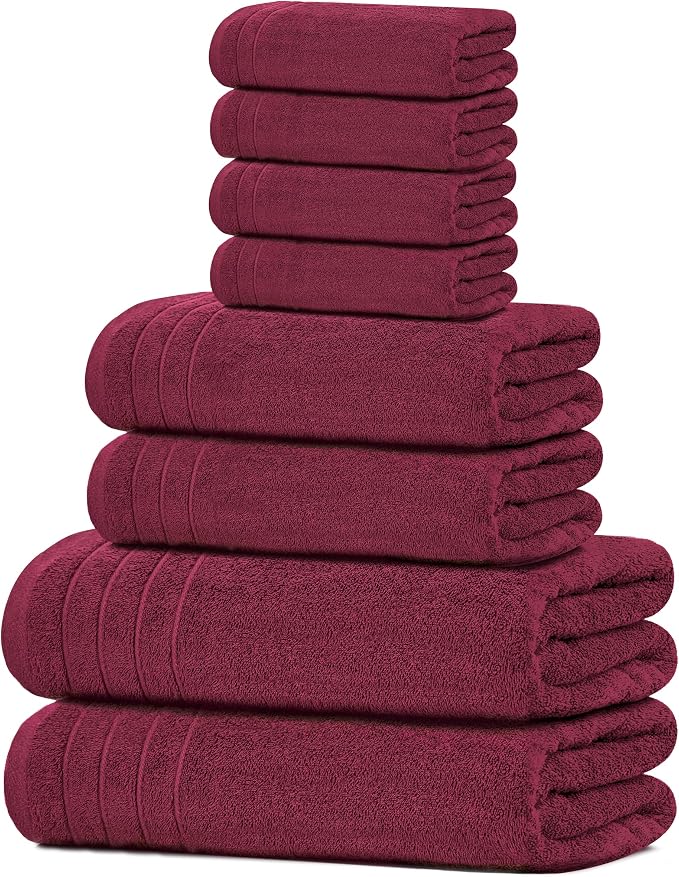 Tens Towels Pack of 8 Towels Set, 2 Extra Large Bath, 2 Hand, 4 Washcloths by TensTowels