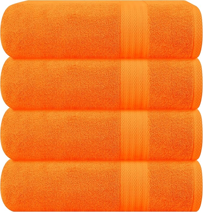 GLAMBURG Premium Cotton 4 Pack Bath Towel Set by GLAMBURG
