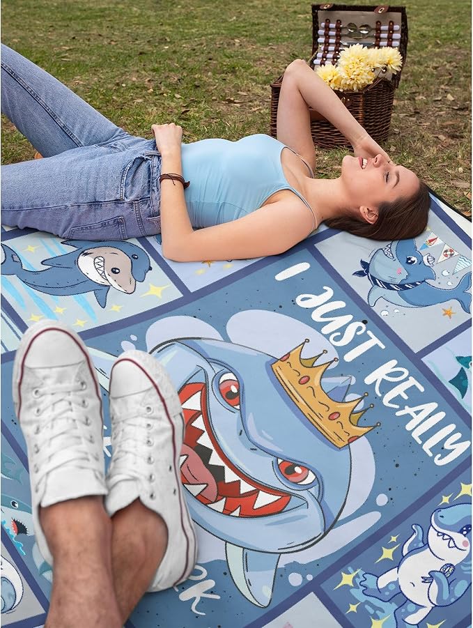 Fish Shark Flannel Fleece Blanket Throw Couch Microfiber Soft Cozy Lightweight - Image 7