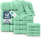 LANE LINEN Luxury Bath Towel Set of 12 – 100% Mercerized Cotton Towels by LaneLinen