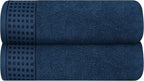 GLAMBURG 100% Cotton 2 Pack Oversized Bath Towel Set 28x55 Inches, Ultra Soft by GLAMBURG