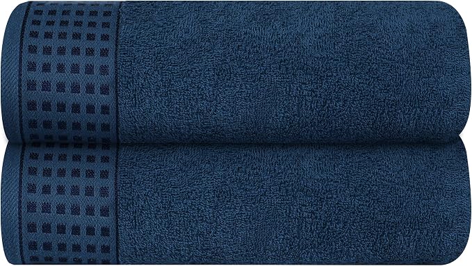 GLAMBURG 100% Cotton 2 Pack Oversized Bath Towel Set 28x55 Inches, Ultra Soft by GLAMBURG