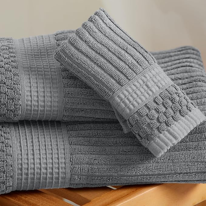 Springtree Home 100% Cotton Bath Towel Set 6 Piece Set | Super Soft & Absorbent - Image 9