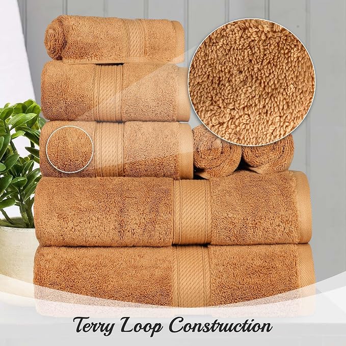 Superior Egyptian Cotton Pile Bath Towel Set of 4, Ultra Soft Luxury Towels - Image 3