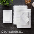 Welhome James 100% Cotton Textured Stripe Towel Set - Image 3