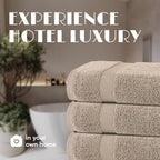 White Classic Wealuxe Taupe Bath Towels 24x50 Inch, Cotton Towel Set - Image 7