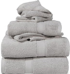 SUPERIOR Solid Egyptian Cotton Towel Set, Washcloths 13” x 13”, Hand Towels 20” by SUPERIOR