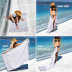 RAY SILVER Turkish Beach Towel – 100% Turkish Cotton 40"x71" Quick Dry - Image 2