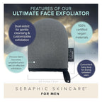 Seraphic Skincare Men Ultimate Exfoliating Facial Mitt – 100% Vegan Dual-Sided - Image 3