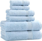 Superior Egyptian Cotton 6-Piece Towel Set, Bathroom Essentials, Towels by SUPERIOR