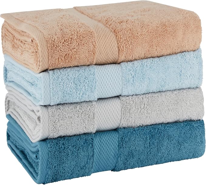 BolBom Towels 4 Pack Medium Bath Towel Set, 27“X54” Inches, 500 GSM 100% Ring - Image 2