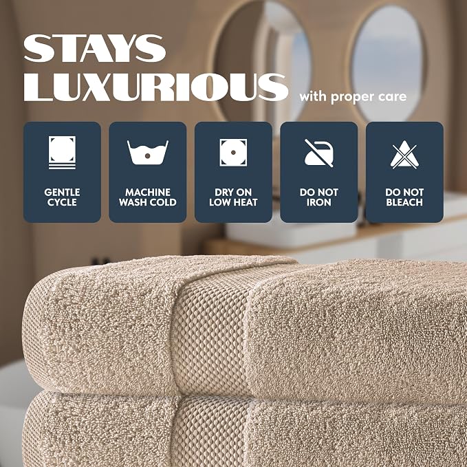 White Classic Luxury Bath Towels Set of 4 Large - Image 5