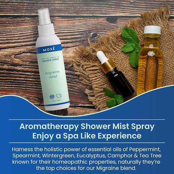 MOXE Migraine Relief Aromatherapy Shower Spray, Essential Oils - Image 3