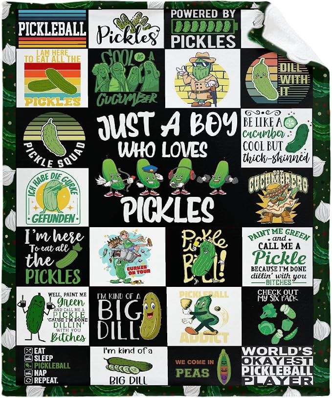 Pickle Flannel Fleece Blanket Throw Couch Microfiber Soft Cozy Lightweight by DOREALA