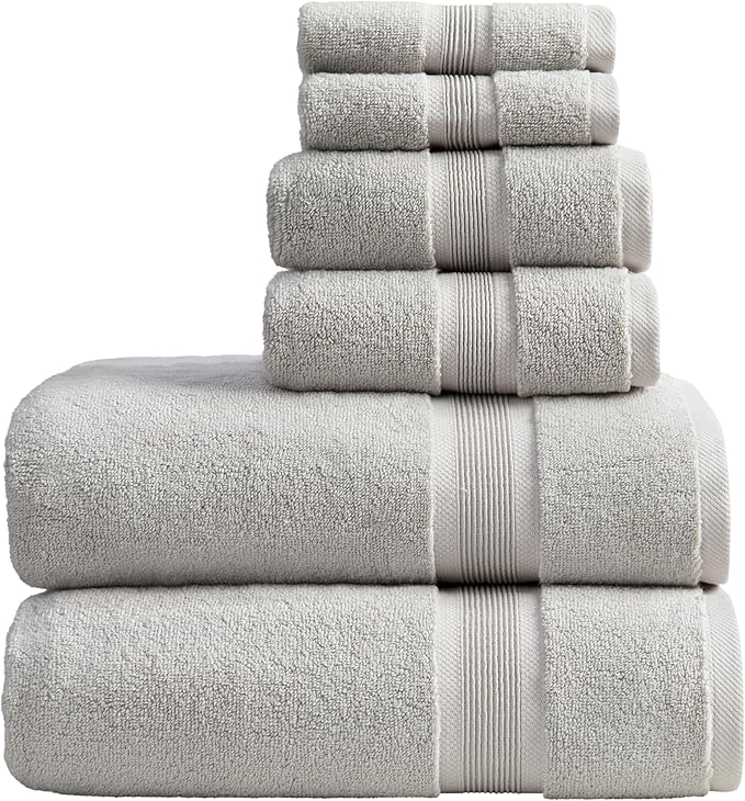 Springtree Home Luxury Bamboo Rayon Bath Towel Set 6 Piece Set | 35% Bamboo by SpringtreeHome