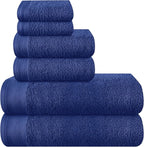 Ultra Soft 6 Pack Cotton Towel Set, Contains 2 Bath Towels 28x55 inch, 2 Hand by Unknown