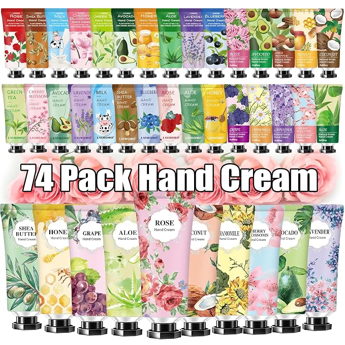 74 Pack Hand Cream Gift Set For Women and Girls, Mothers Day Gifts Bulk by Layhomo